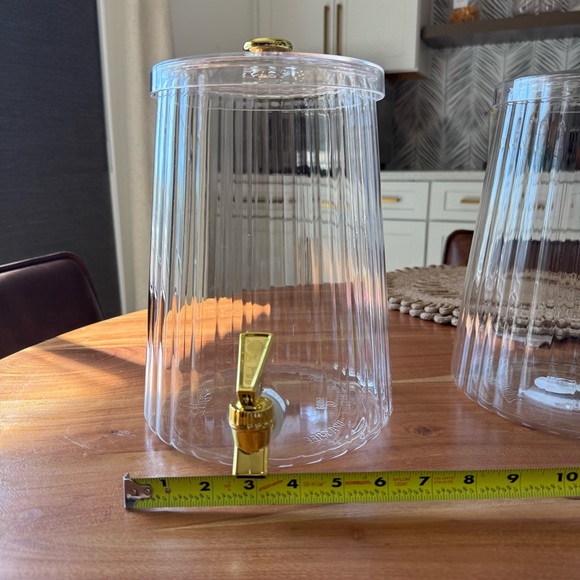 Plastic Clear Beverage Dispensers with Gold Accents - Picture 3 of 8